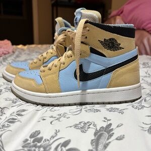Womens Air Jordan 1 High Zoom Comfort "psychic blue Sesame"